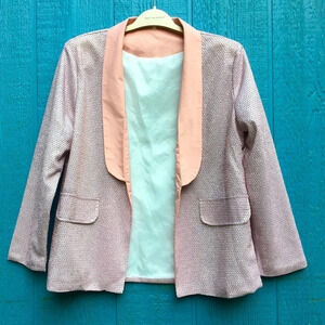 Pink Glitter Blazer Jacket Shiny Sparkly Bling S